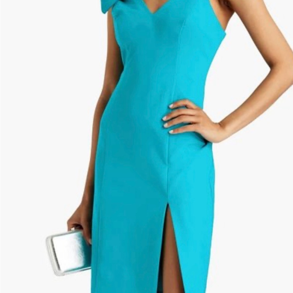 Aidan By Aidan Mattox
V-Neck Midi Sheath Dress w/ Bow
